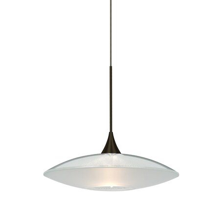 Besa Lighting Spazio Cord Pendant, Clear/Frost, Bronze, 1x35W Halogen 1XT-6294CL-BR